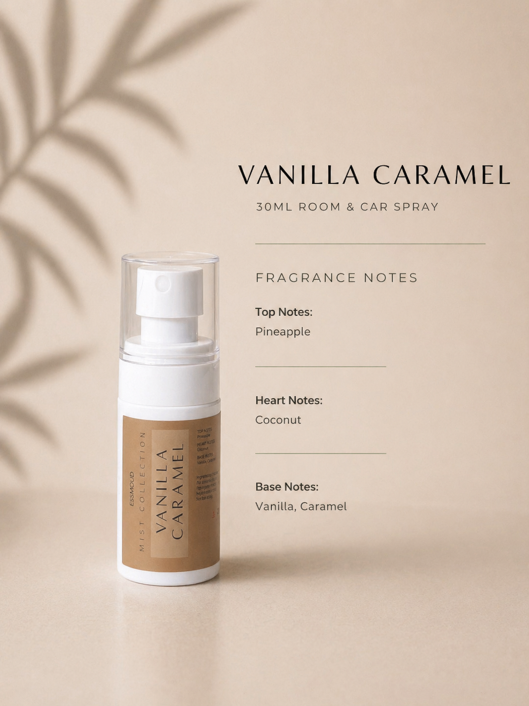 Vanilla Caramel Room/car fragrance spray 30ml
