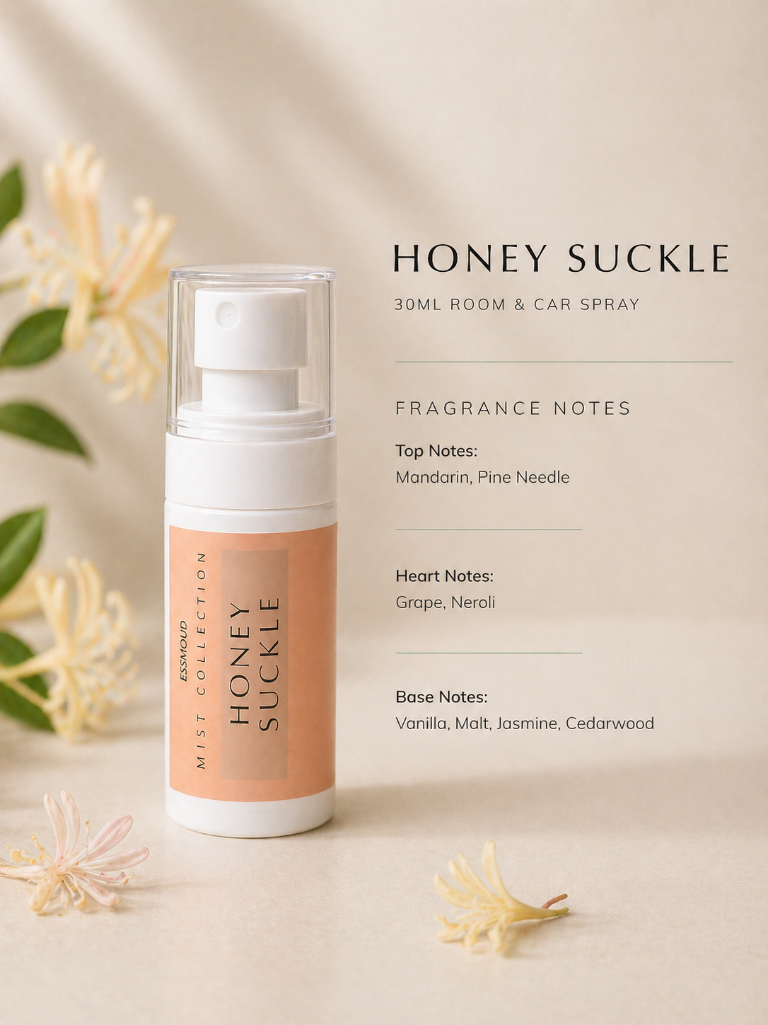 Honey Suckle Room/car fragrance spray 30ml