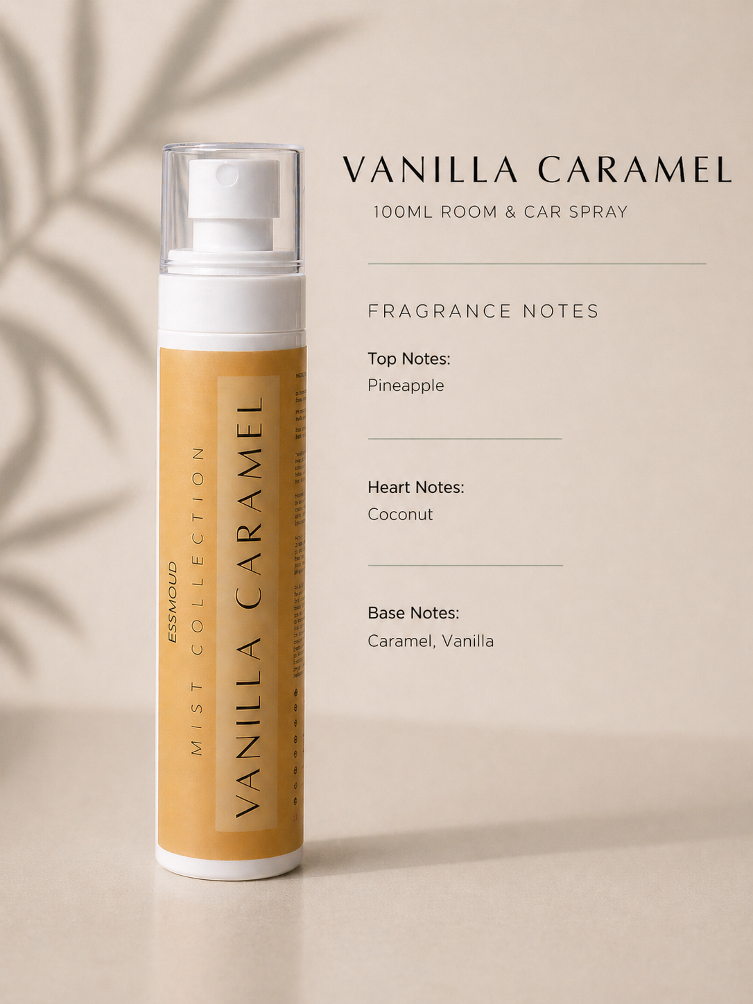Vanilla Caramel Room/car fragrance spray 100ml