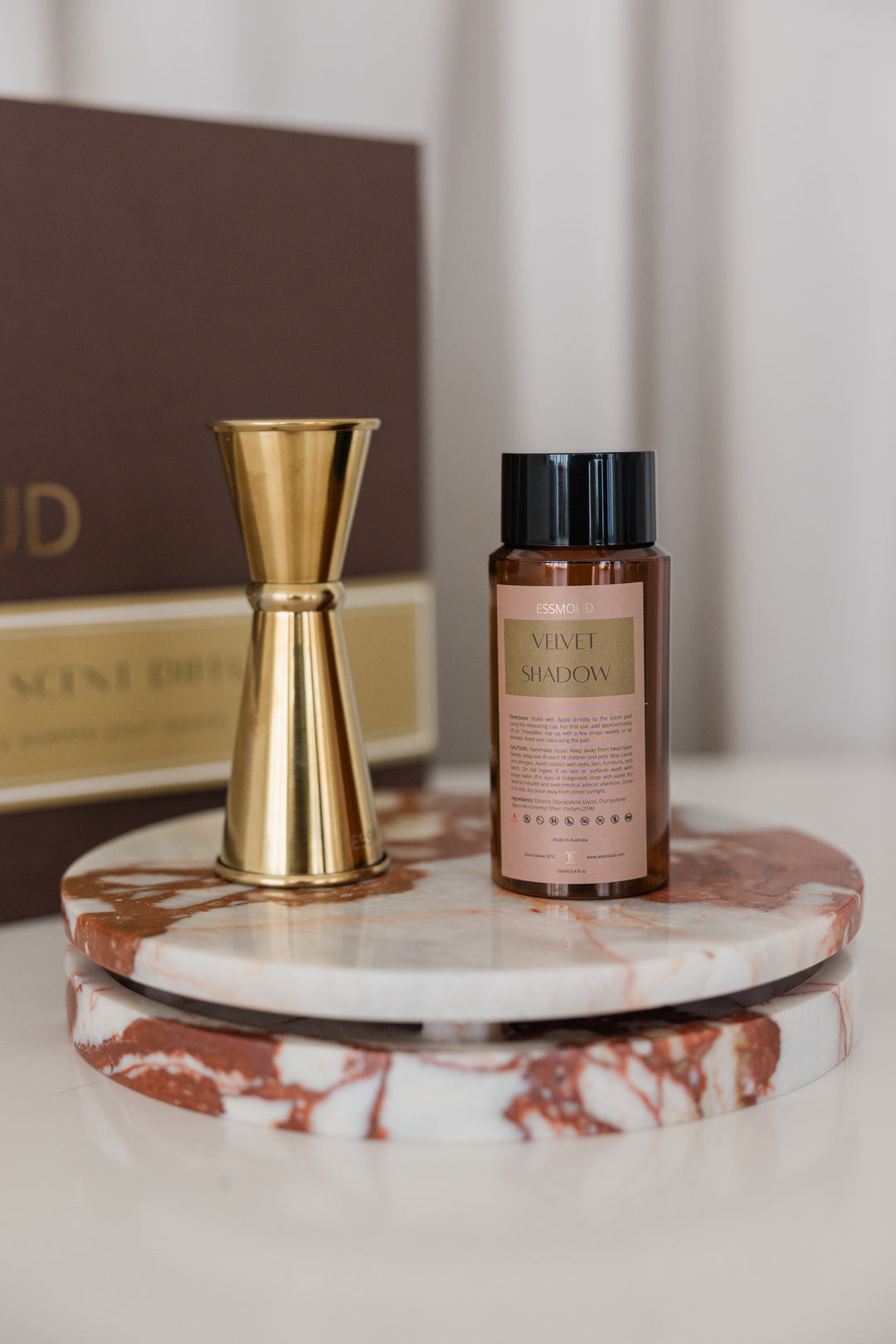 Marble Bulgari Red ROUND Tray Set