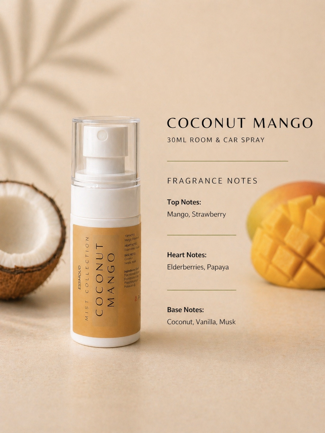 Coconut Mango Room/car fragrance spray 30ml